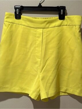 Skies Are Blue Yellow High-Waist Women's Shorts